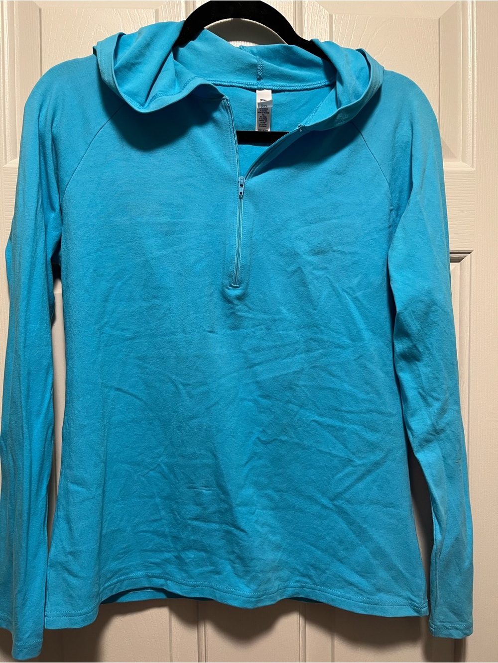 Lightweight Turquoise Half-Zip Hoodie workout - Women